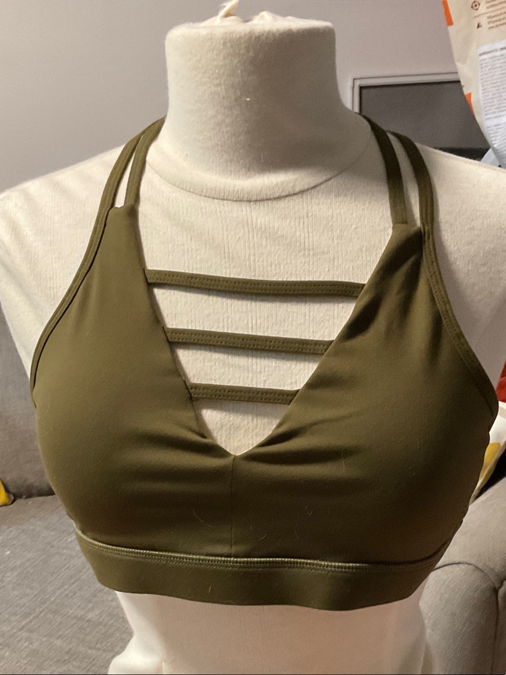 Strappy Olive Green Sports Bralette